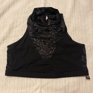 Victoria’s Secret Mock Neck Crop Top. Sports/Lounge Bra. XL black